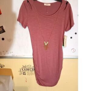 Pink T-Shirt Dress NEW SZ-Small by Pinc cold shoulder
